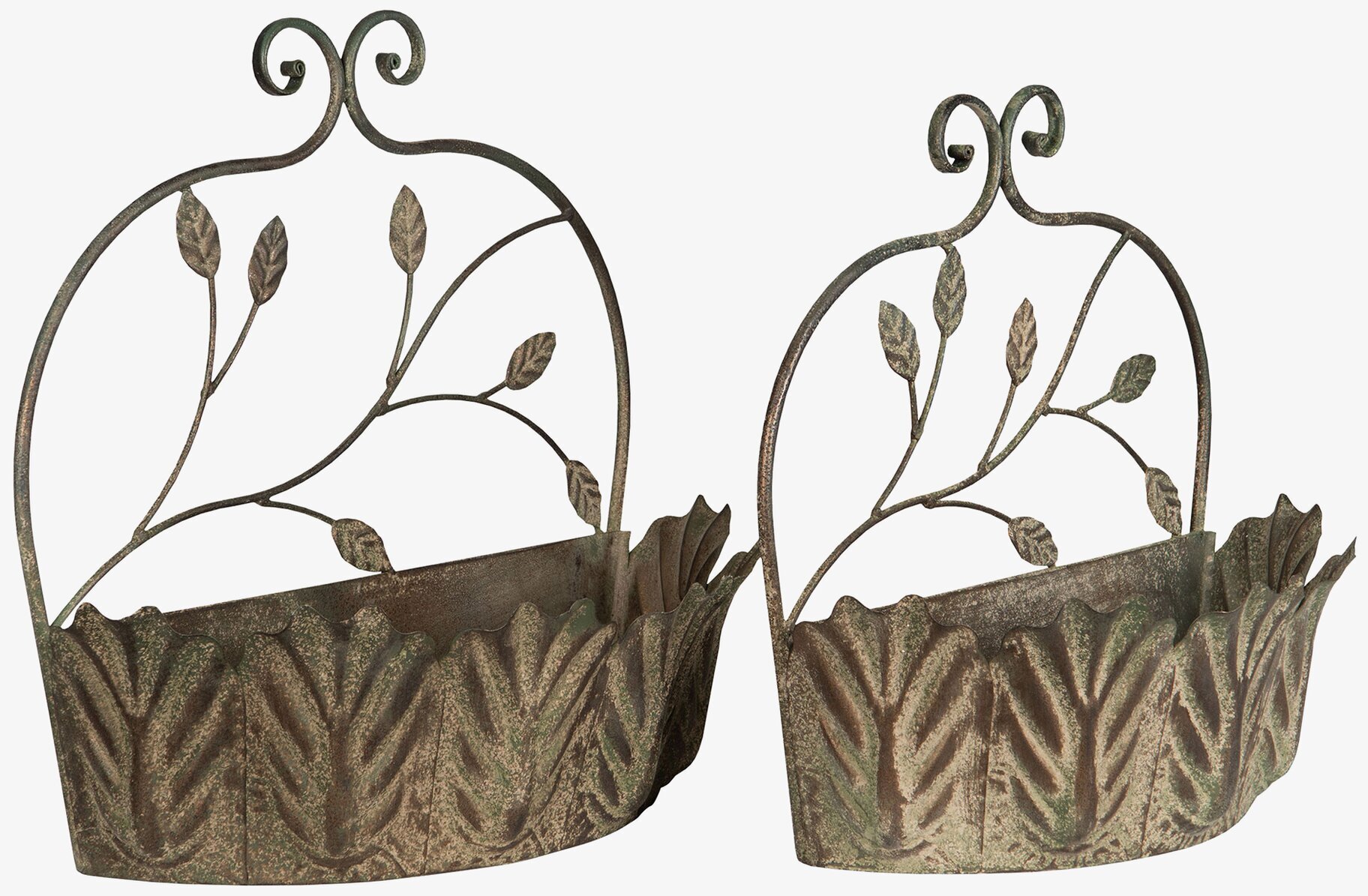 Väggampel Blad Metall Grön Set/2 från A Lot Decoration