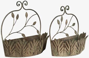 Väggampel Blad Metall Grön Set/2 från A Lot Decoration