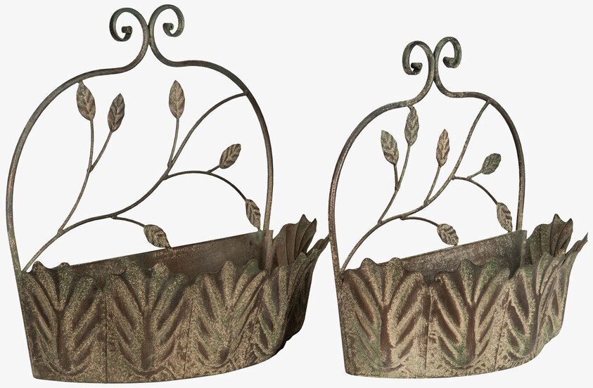 Väggampel Blad Metall Grön Set/2 från A Lot Decoration