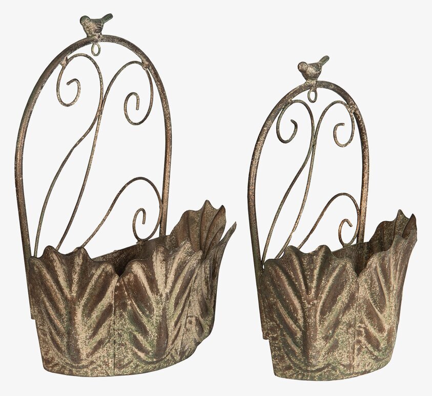 Väggampel Fågel Metall Grön Set/2 från A Lot Decoration