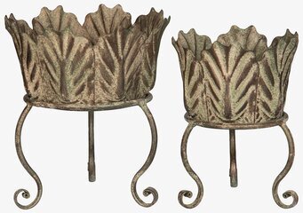 Planteringskruka Blad på Ben Metall Grön Set/2 från A Lot Decoration