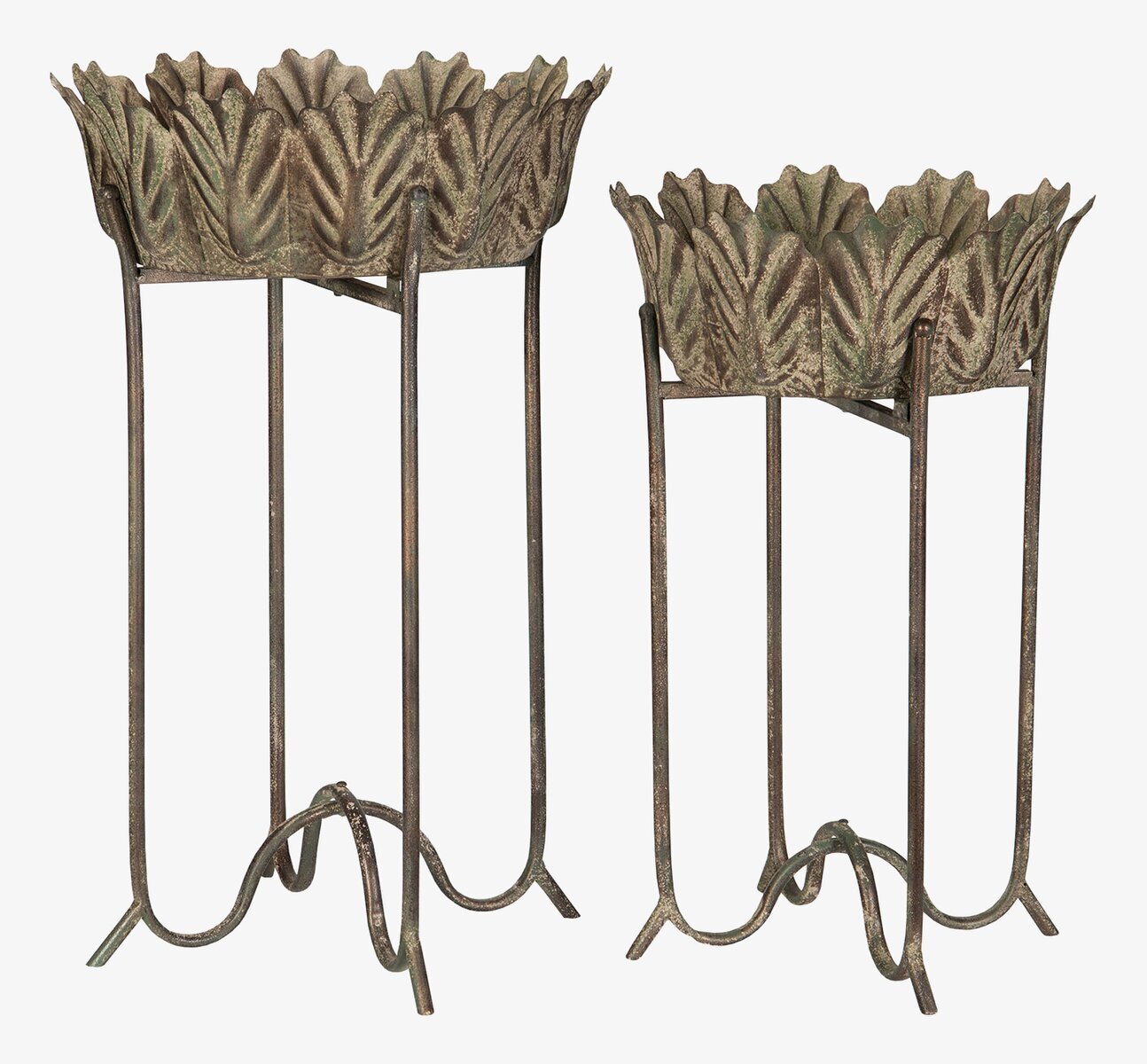 Planteringsbord Blad Metall Grön Set/2 från A Lot Decoration