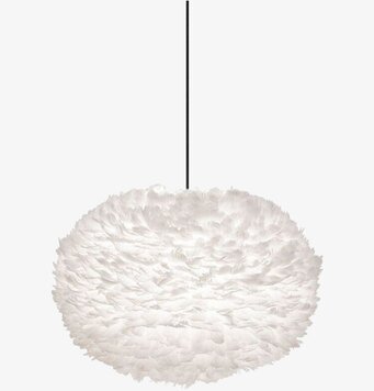 Eos Lampskärm från Eos - Vita med vit fjäderdesign