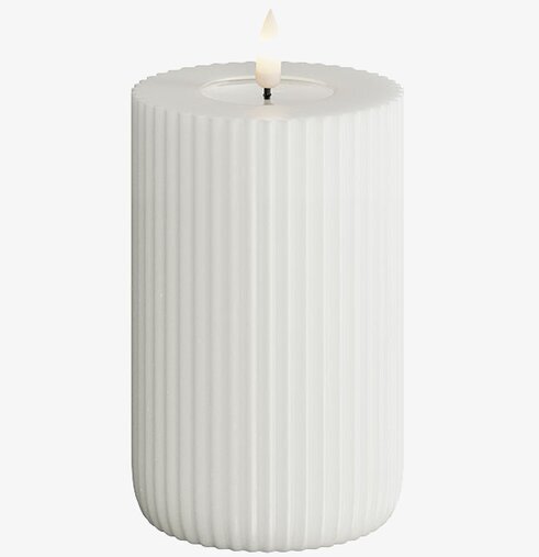 Solid Stripe Candle Vit 12.5cm från Deluxe Homeart, vit ljus