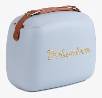 Kylväska Classic 6 L Foggy/Gold från Polarbox med läderrem