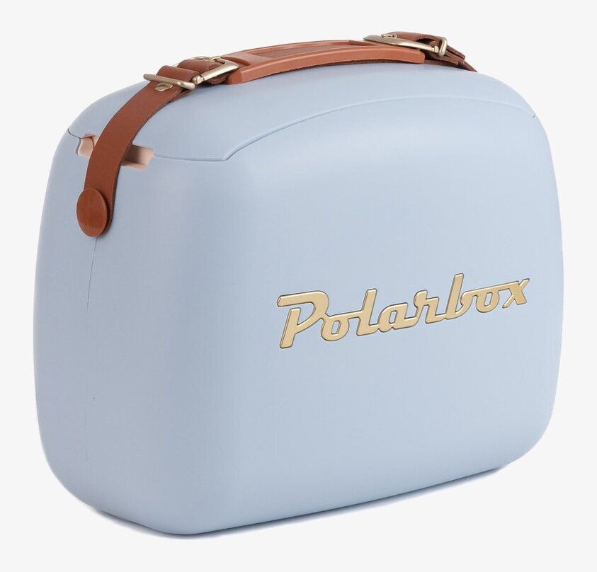 Kylväska Classic 6 L Foggy/Gold från Polarbox med läderrem