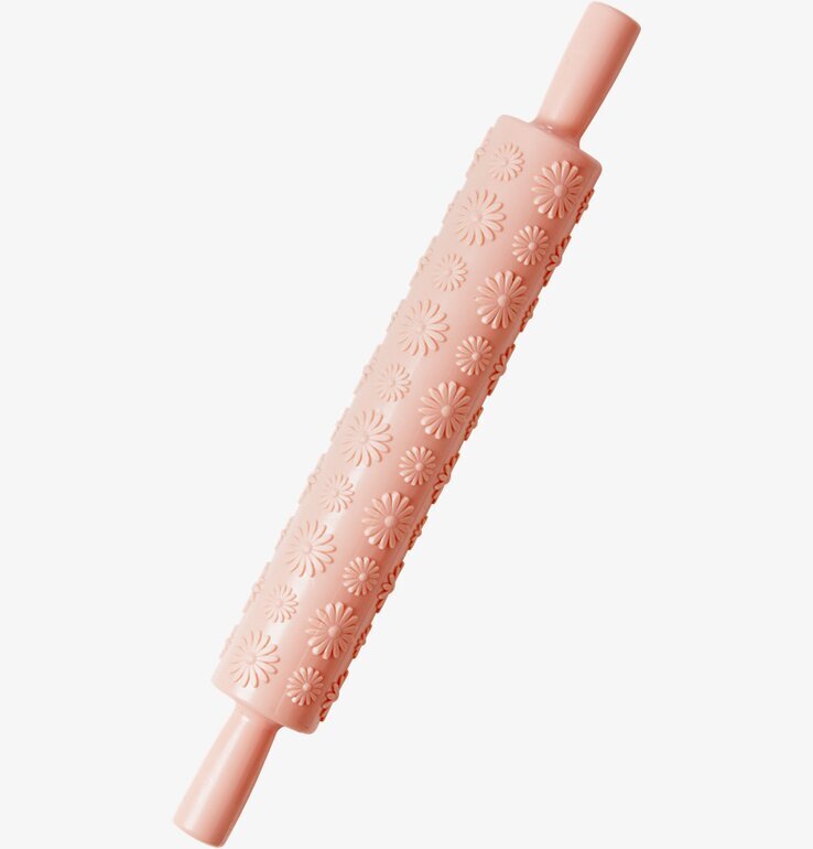 Kavel Blommor Aprikos från Rice med blommönster på vit bakgrund