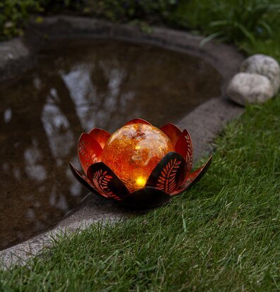 Solcellsdekoration Lilly Amber från Star Trading vid damm