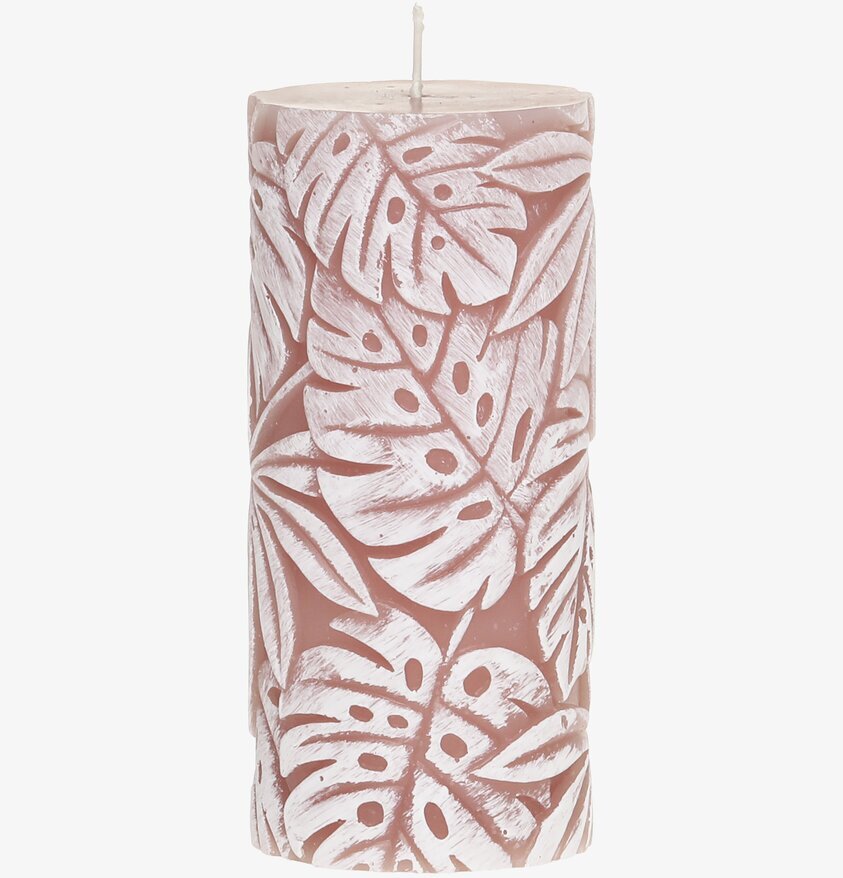 Blockljus Med Bladmönster från Chic Antique på vit bakgrund