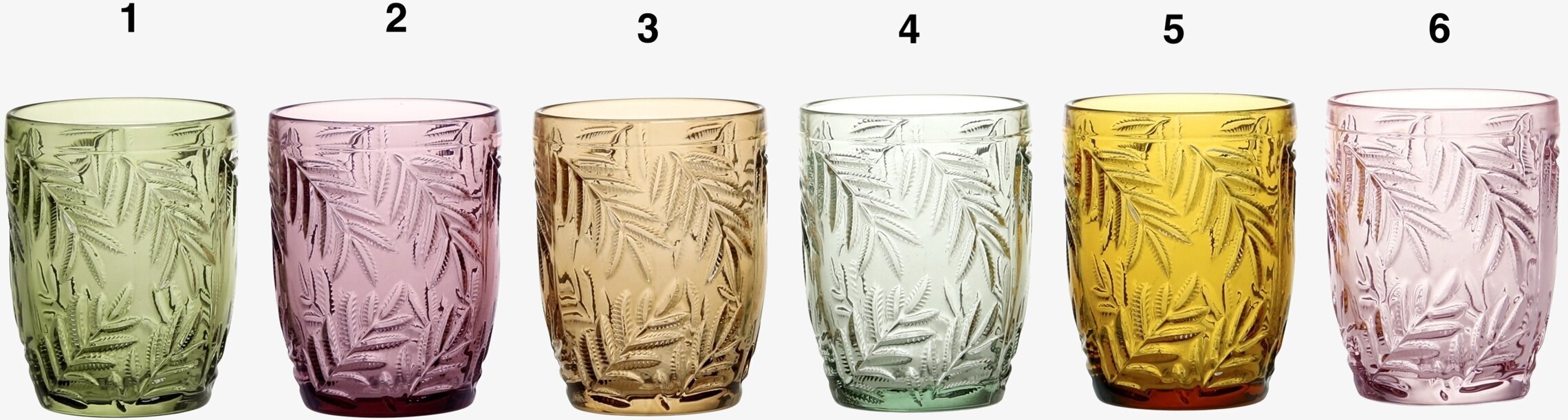 Saint-Émilion Glas Med Mönster från Chic Antique i olika färger