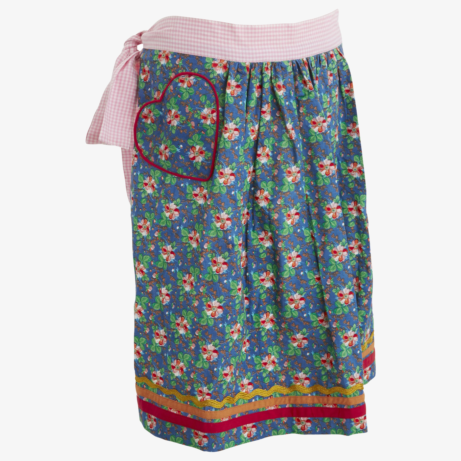 Förkläde Retro Style från Rice med blommönster och hjärtficka