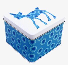 Liten box - Blå Bambi från Blafre, kvadratisk och dekorativ