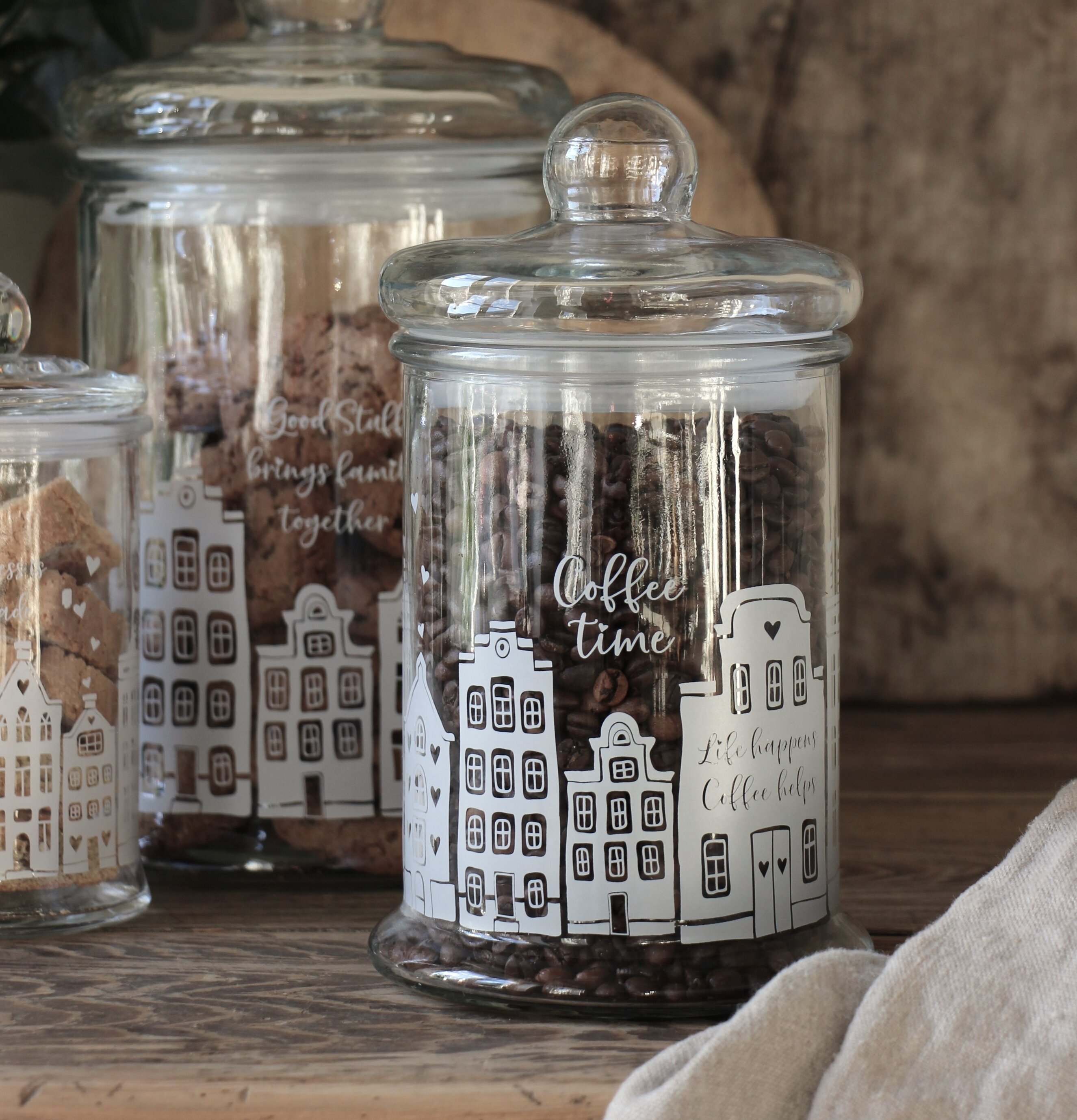 Glasburk - Coffee Jar från Majas Cottage på rustikt träbord