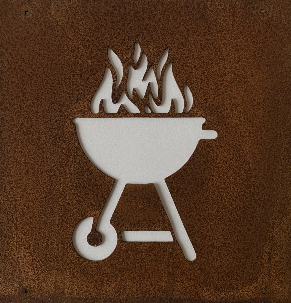 Skylt Grillning (armeringsnät) från Lind Decoration