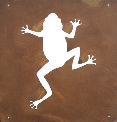 Skylt Groda (armeringsnät) från Lind Decoration, rostbrun