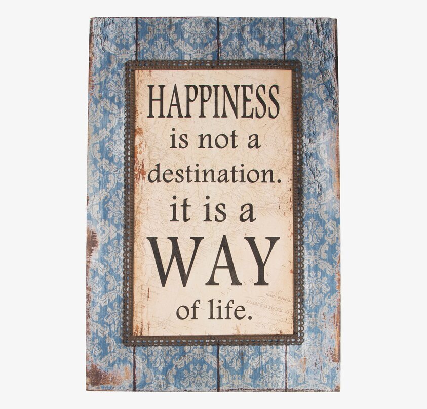 Tavla - Happiness Is A Way från Sass & Belle på ljus trävägg