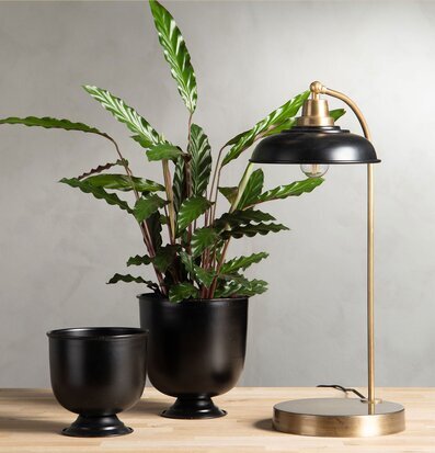 Bordslampa Noa Emalj Svart från A Lot Decoration på träyta