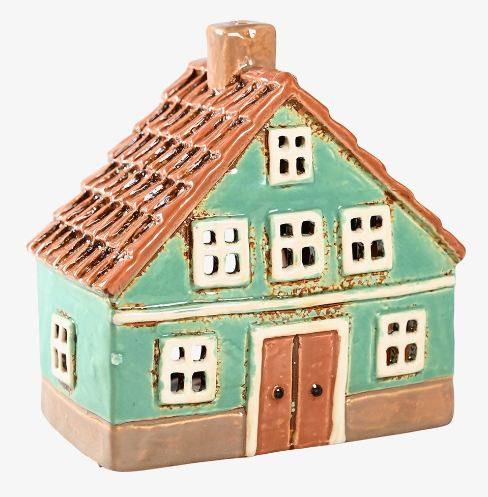 Ljuslykta Hus Grön från Det Gamle Apotek med grön fasad