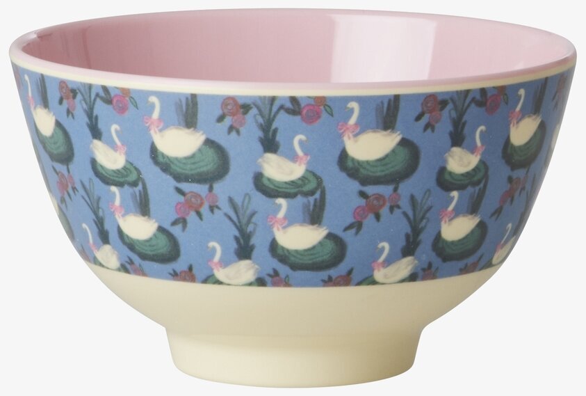 Liten Skål Swan Lake Print från Rice med svanmönster