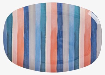 Tallrik N.Y. Stripes Print från Rice med färgglada ränder