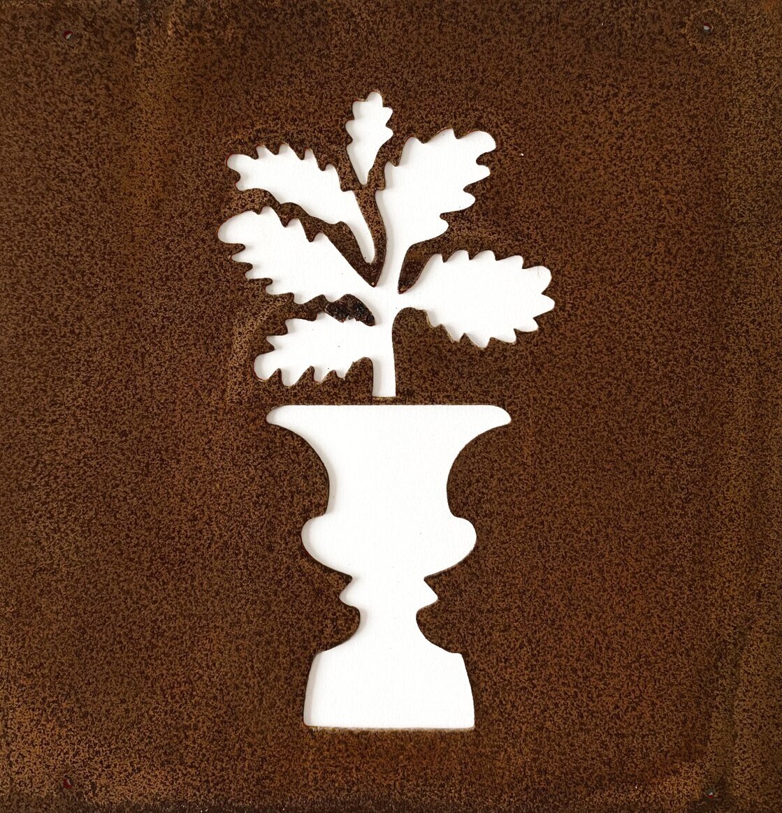 Skylt Blomma & Kruka (armeringsnät) från Lind Decoration