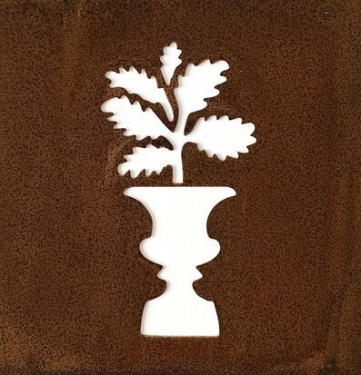 Skylt Blomma & Kruka (armeringsnät) från Lind Decoration