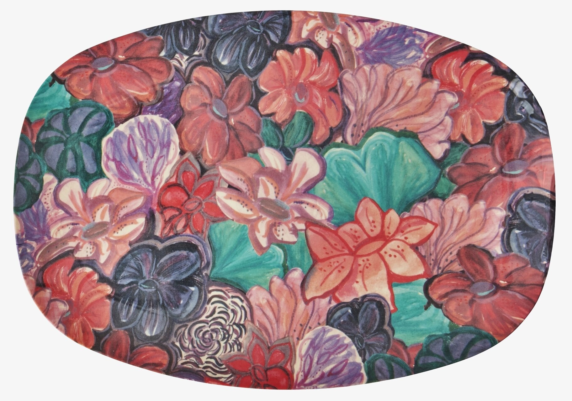 Tallrik Forest Flower Print från Rice med blommigt mönster