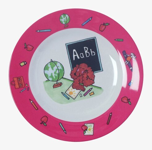 Tallrik Melamin Rice Up från Rice med färgglada skolmotiv