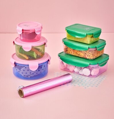 Plastburkar Med Lock - 3-Pack från Rice i olika färger