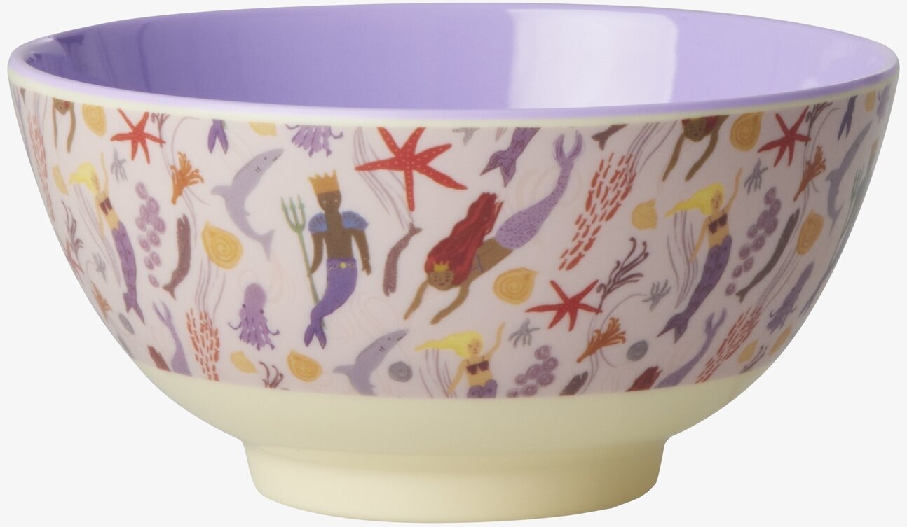 Skål Mermaid Print från Rice med färgglatt undervattensmotiv