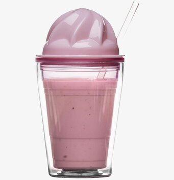 Sweet Milkshake Rosa från Sagaform, rosa bägare med sugrör