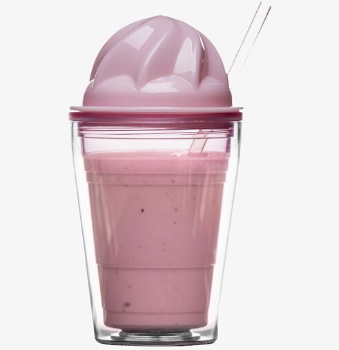 Sweet Milkshake Rosa från Sagaform, rosa bägare med sugrör