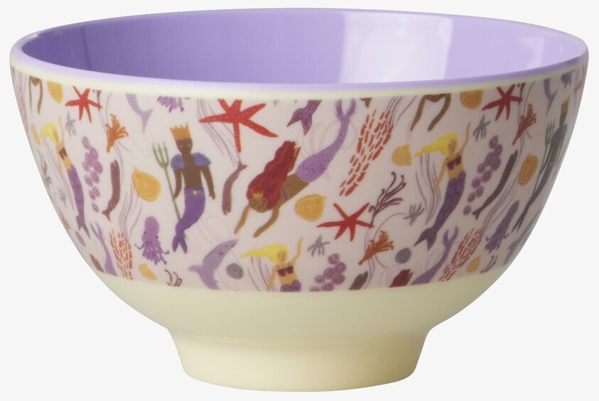 Liten Skål Mermaid Print från Rice med färgglada motiv