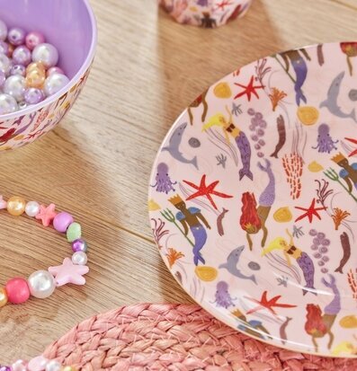 Barntallrik Mermaid Print Rice Tallrikar Djupa tallrikar (ej skål) Desserttallrikar Assietter Barntallrikar Picknicktallrikar