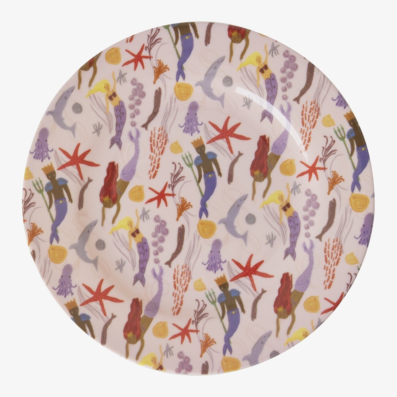 Barntallrik Mermaid Print från Rice med marina figurer