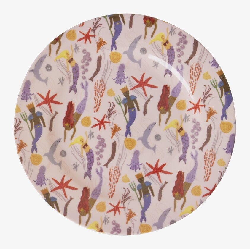 Barntallrik Mermaid Print från Rice med marina figurer