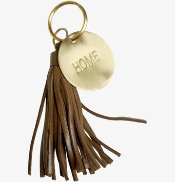 Nyckelring Home från Chic Antique med guldmetall och läder