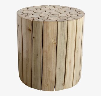 Pall/Taburett Natur Ø30cm från Chic Antique i rustikt trä