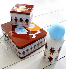 Liten box - Robot från Blafre med robotmönster och lock