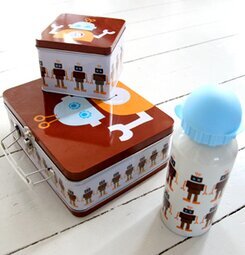 Liten box - Robot från Blafre med robotmönster och lock