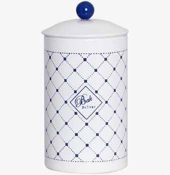 Bild av dekorativ plåtburk med tidlös design för köket