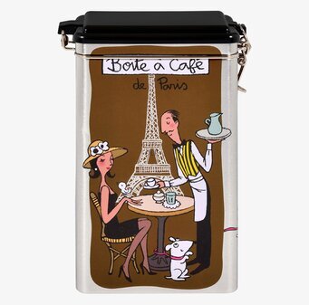 Bild av charmig plåtburk för kaffe med Paris-motiv