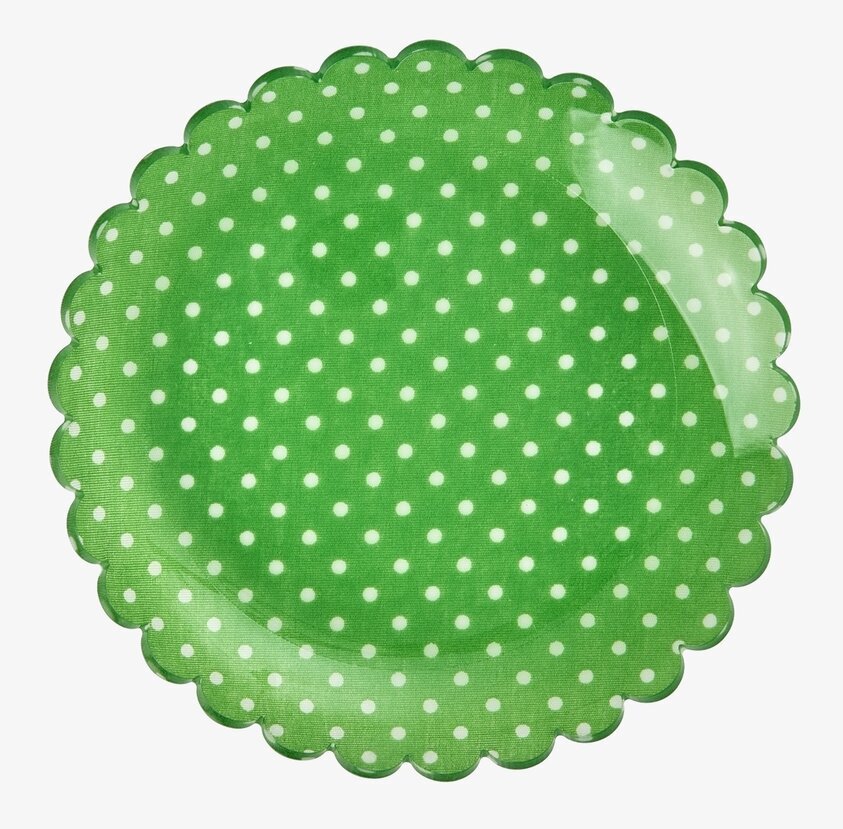 Liten Assiett - Green Dots från Rice, grön med vita prickar