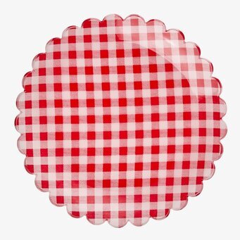 Liten Assiett - Red Checkers från Rice med röd-vitt mönster