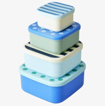 Plastburkar Med Lock - 4-Pack från Rice, staplade i färg