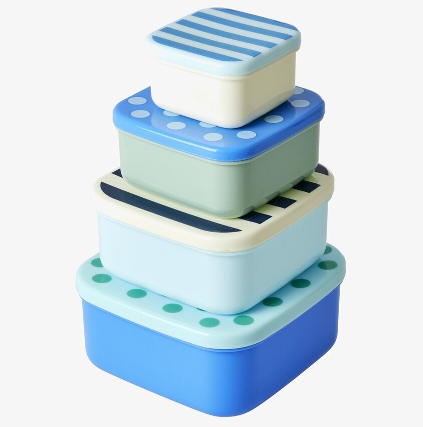 Plastburkar Med Lock - 4-Pack från Rice, staplade i färg