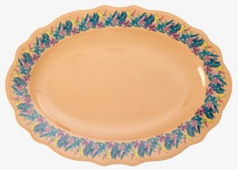 Serveringsfat Aprikos från Rice med vågig kant och blommor