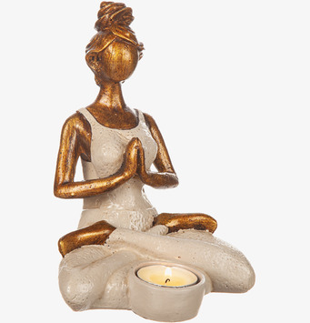 Ljushållare Yoga Creme från Different Design i lotusposition