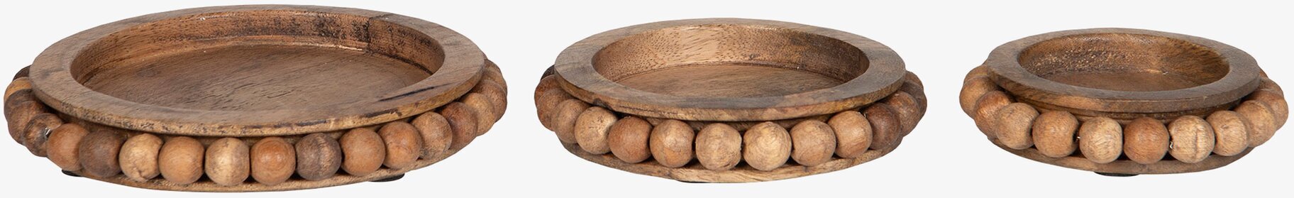 Fat Set/3 Marble Trä Brun från A Lot Decoration, tre fat