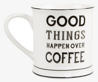 Mugg - Good Things Happen från Sass & Belle, vit porslin
